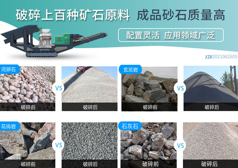 履带式圆锥破碎站处理物料