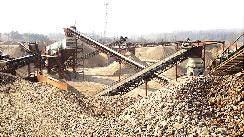 河卵石生产线现场