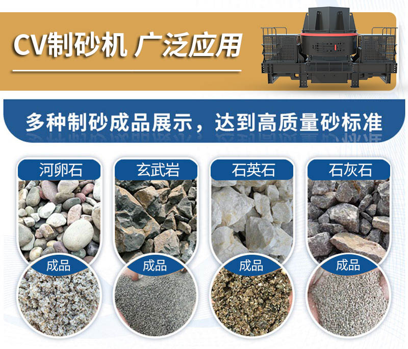 新型制砂机适用物料及成品展示