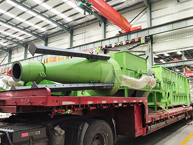 AG尊时凯龙人生就机械车间内装修垃圾风选设备顺利装车发货